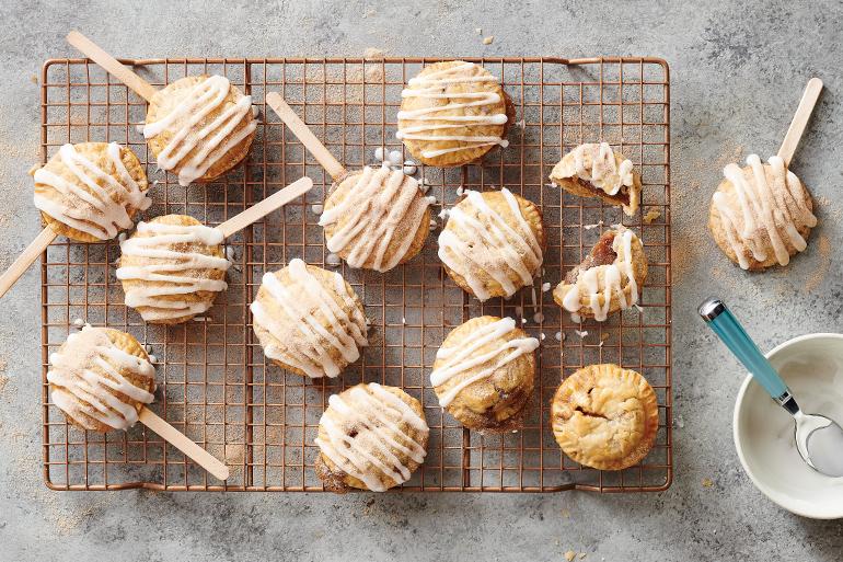 Cinnadust™ Hand Pies on a grill tray.