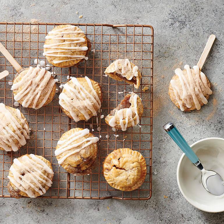 Cinnadust™ Hand Pies on a grill tray.