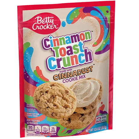 Betty Crocker Cinnamon Toast Crunch Cinnadust Cookie Mix, front of product.