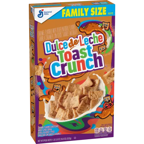 Family Size Dulce De Leche Toast Crunch Cereal, front of product.