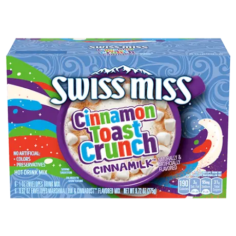 Swiss Miss Cinnamon Toast Crunch Cinnamilk Hot Drink Mix, front of product.